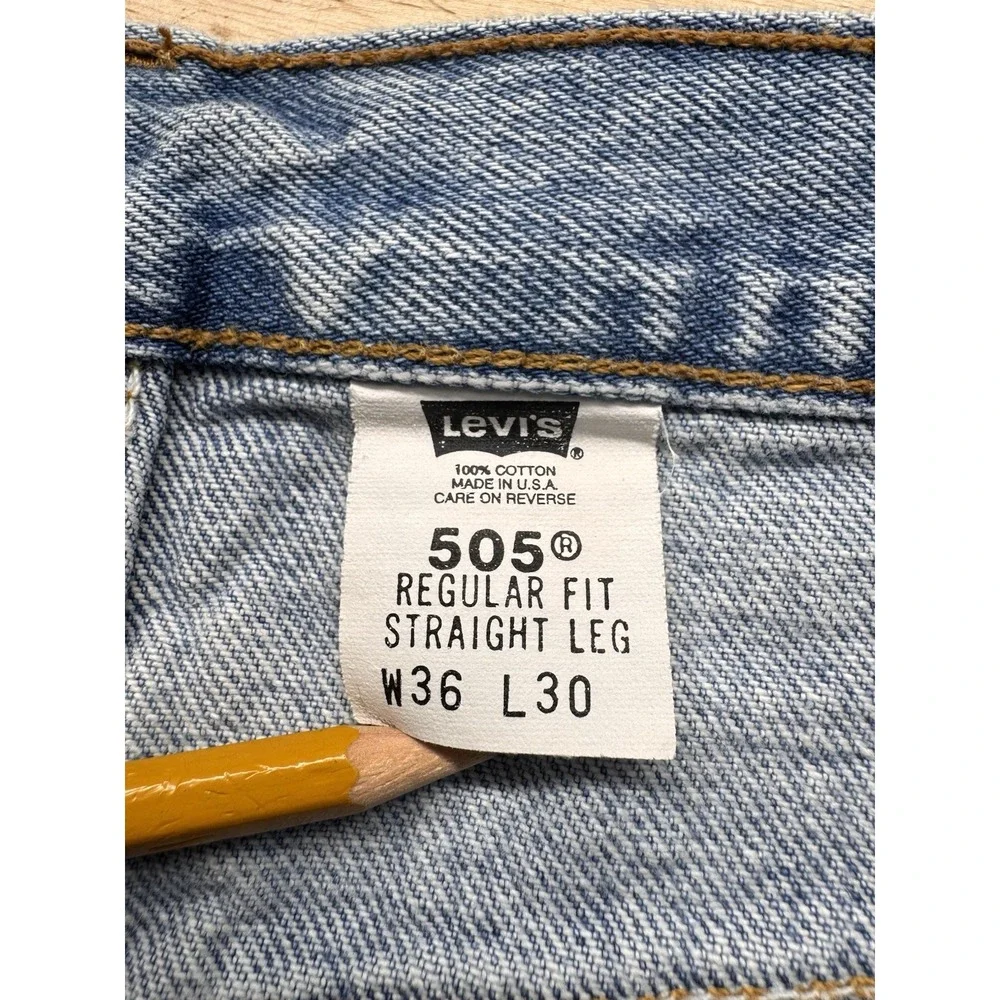 Vintage Y2K Levi's 505 Regular Fit Straight Leg Jeans Men's 36x30 Distressed USA